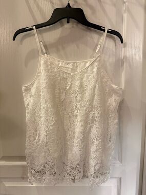 White Lace Cami Tank Top - Brand Unknown